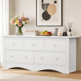 Homall 5 Drawer Double Dresser, Modern Wood Chest of Drawer for Living Room Bedroom