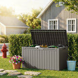 Homall 98 Gallon Deck Box with Lockable Lid, Waterproof Outdoor Storage Container for Patio, Garden & Backyard, Black