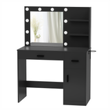 Homall Makeup Vanity Table with Lights, Mirror, Storage Cabinet, and Power Outlet for Bedroom and Dressing Room
