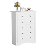 Homall 5 Drawer Dressers for Bedroom Equipped with an Anti-Toppling Device, Modern Wood Chest of Drawers Storage Cabinet