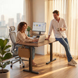 Homall L-Shaped Electric Standing Desk with Monitor Stand, 63 x 48 inch Height Adjustable Sit Stand Corner Desk, Computer Workstation for Home Office