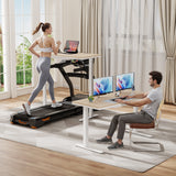 Homall 48" x 24" Wood Top Electric Standing Desk with Drawer, Height Adjustable Desk with Phone Stand & Charging Ports, Sit Stand up for Home Office,Beige