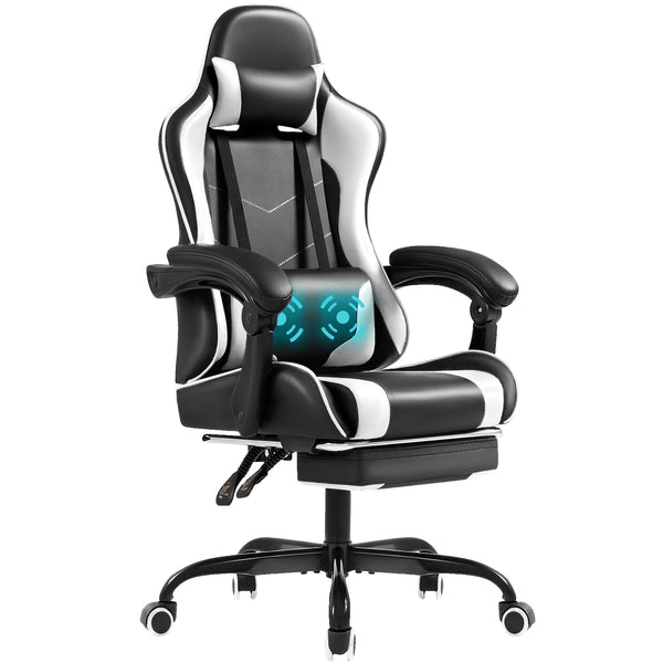 Lacoo PU Leather Gaming Chair Massage Ergonomic Gamer Chair Height Lacoo PU Leather Gaming Chair Massage Ergonomic Gamer Chair Height