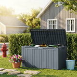 Homall 98 Gallon Deck Box with Lockable Lid, Waterproof Outdoor Storage Container for Patio, Garden & Backyard, Black