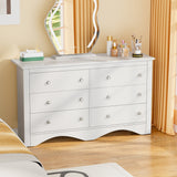 Homall 6 Drawer Double Dresser Equipped with an Anti-Toppling Device, Modern Wood Chest of Drawer for Living Room Bedroom