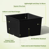 Homall 2-Pack Plastic Planter with Inside Pots, 24" Tall Planter for Indoor Outdoor Use, Rattan pattern Decorative Plastic Pot for Front Porch Containers Patio Deck