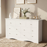 Homall 6 Drawer Double Dresser Equipped with an Anti-Toppling Device, Modern Wood Chest of Drawer for Living Room Bedroom
