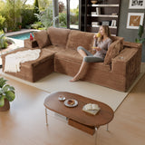 Homall 109" L-Shape Memory Foam Modular Sectional Sofa 3 Seat Oversized Upholstered Deep Seat Sofa Couch for Living Room,Bedroom and Apartment