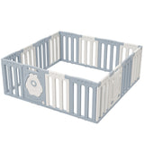 Homall 16-Panel Baby Playpen Kids Activity Centre Playard Center with Lock Door Rubber Bases
