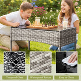 Homall 4 Pieces Patio Conversation Set Outdoor Furniture Rattan Chairs Wicker Seating with Cushion and Table Weather-resistant for Porch Garden Backyard