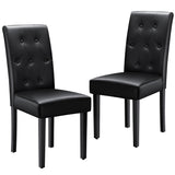 Vyrox Dining Chairs Set of 2, PU Leather Tufted High Back Parsons Chairs for Kitchen Dining Room
