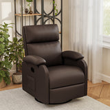 Homall 360° Massage Swivel Rocker Recliner Small Rocking PU Leather Chairs with Side Pockets for Small Spaces