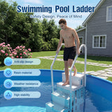 Homall Pool Ladder with Anti-Slip Steps, Heavy Duty Swimming Pool Stairs for Indoor & Outdoor, Safety Handrails Included, White