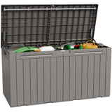 Homall 98 Gallon Deck Box with Lockable Lid, Waterproof Outdoor Storage Container for Patio, Garden & Backyard, Black