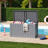 Homall 260 Gallon Outdoor Resin Deck Box ,Lockable, with Side Handles & Hydraulic Rod, Ideal for Patio, Garden, Poolside