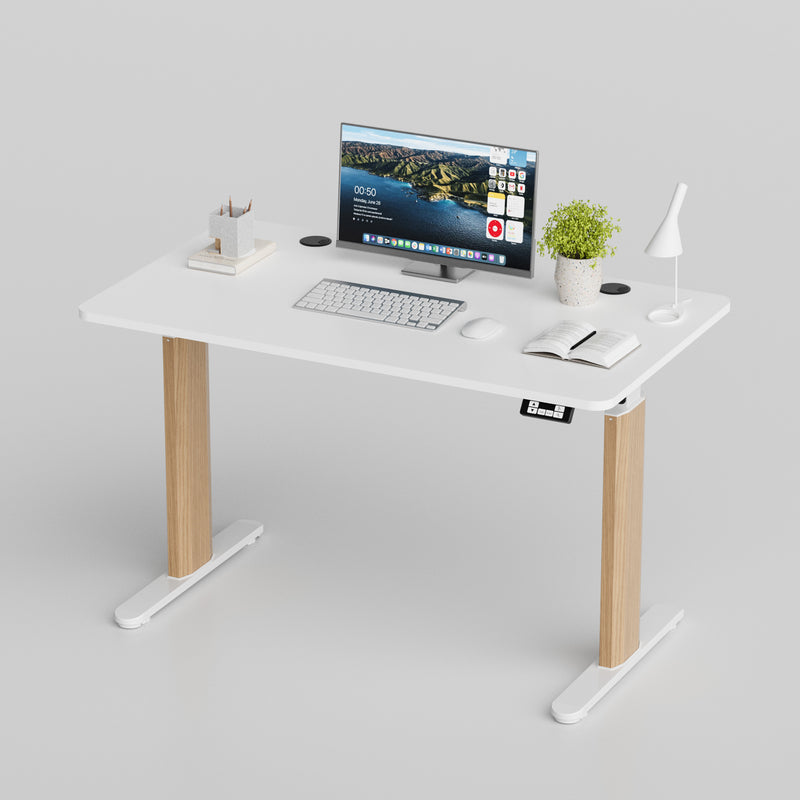 Homall Erogonomic Height adjustable Desk with Lift Range 28.7''--46.4'', Electric Office Home Computer Standing Table with Memory storage, White