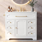 Homall 36'' Bathroom Vanity with Ceramic Sink, Freestanding Bathroom Cabinet with 5 Drawers & 1 Door, Modern Bathroom Vanity
