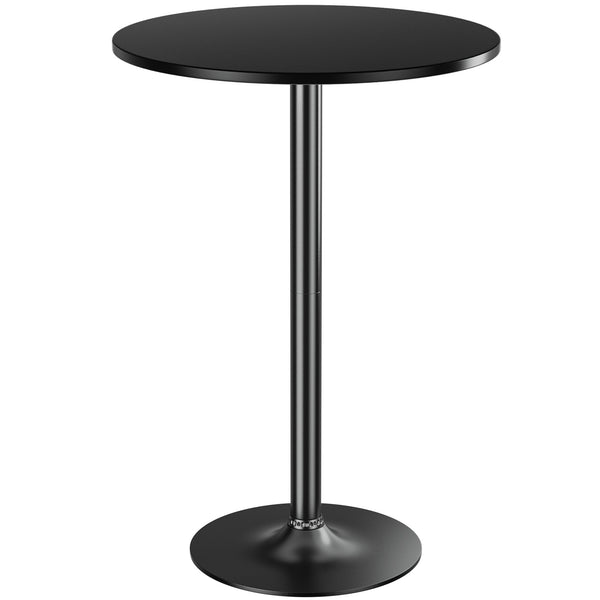 Homall Bistro Pub Table Round Bar Height Cocktail Table Metal Base MDF Top Obsidian Table with Black Leg 23.8-Inch Top, 39.5-Inch Height