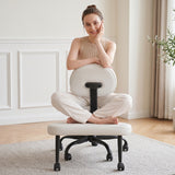 Vyrox Cross Legged Office Chair, 360° Swivel Height Adjustable Kneeling Chair with Wide Padded Seat and Lumbar Support