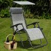 Lacoo Zero Gravity Chair Outdoor Folding Recliner Lounge Chair with Attachable Sunshade Canopy and Holder, Gray