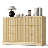 Homall Fluted 6 Drawers Dresser for Bedroom, 48" Modern Chest of Drawers with Metal Handle, Wood Closet Storage Organizer for Living Room