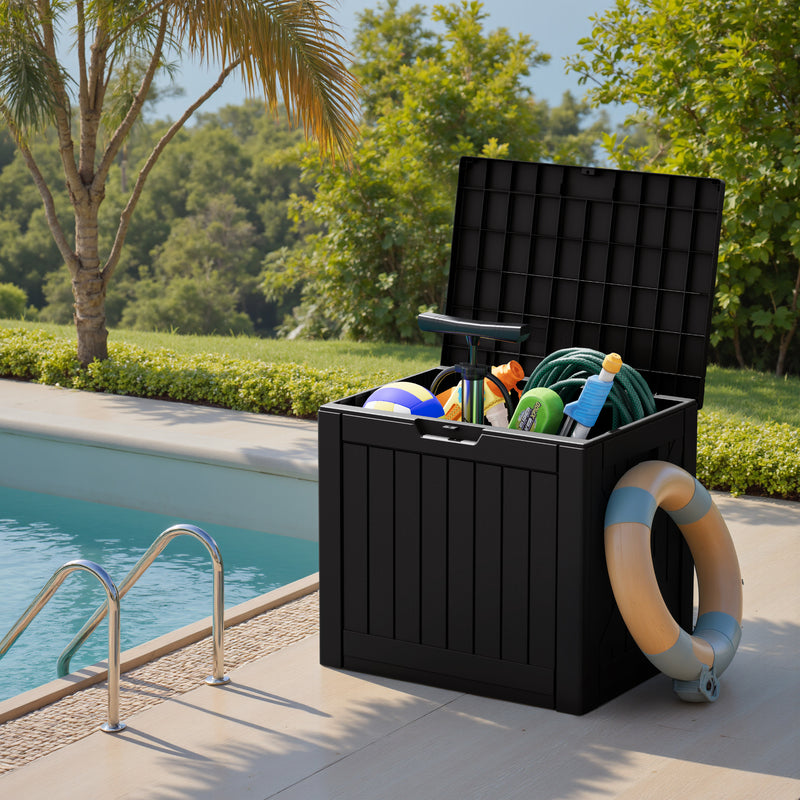 Homall 40 Gallon Resin Outdoor Storage Box with Lockable Lid Waterproof Resin Deck Box for Patio