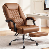 Vyrox Home Office Chair, High Back Executive Leather Desk Chair with Arms, Ergonomic Adjustable Swivel Computer Chair