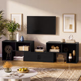 Homall Modular TV Stand, Adjustable Entertainment Center Up to 76 Inches with Storage Cabinet, Stackable Media Console for Living Room, Bedroom and Small Spaces