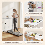 Homall 32" Small Standing Desk with Mobile Lockable Wheels, Adjustable Height Portable Desk for Home Office, Black