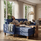 Homall 72" L-Shaped Modular Sectional Sofa 3 Seat Cloud Sofa Couch with Moveable Ottoman for Living Room