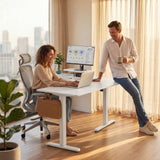 Homall L-Shaped Electric Standing Desk with Monitor Stand, 63 x 48 inch Height Adjustable Sit Stand Corner Desk, Computer Workstation for Home Office