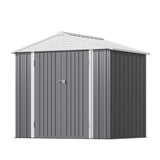 Homall 6' x 8' Mental Outdoor Storage Shed with Sloping Roof and Lockable Door, Outdoor Tool Storage Shed for Garden, Gray