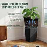 Homall 25" Tall Plastic Planter Set of 2 with Inside Pots, Drainages, for Outdoor and Indoor