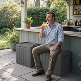 Homall 31 Gallon Outdoor Deck Box In Resin with Seat, Black