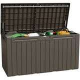 Homall 98 Gallon Deck Box with Lockable Lid, Waterproof Outdoor Storage Container for Patio, Garden & Backyard, Black