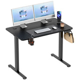 Homall 39.4" Electric Height Adjustable Standing Desk, Sit-Stand Home Office Desk with Cable Management, Cup Holder & Side Hook