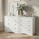 Homall 6 Drawer Double Dresser Equipped with an Anti-Toppling Device, Modern Wood Chest of Drawer for Living Room Bedroom