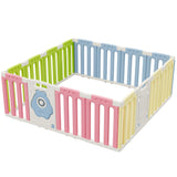 Homall 16-Panel Baby Playpen Kids Activity Centre Playard Center with Lock Door Rubber Bases