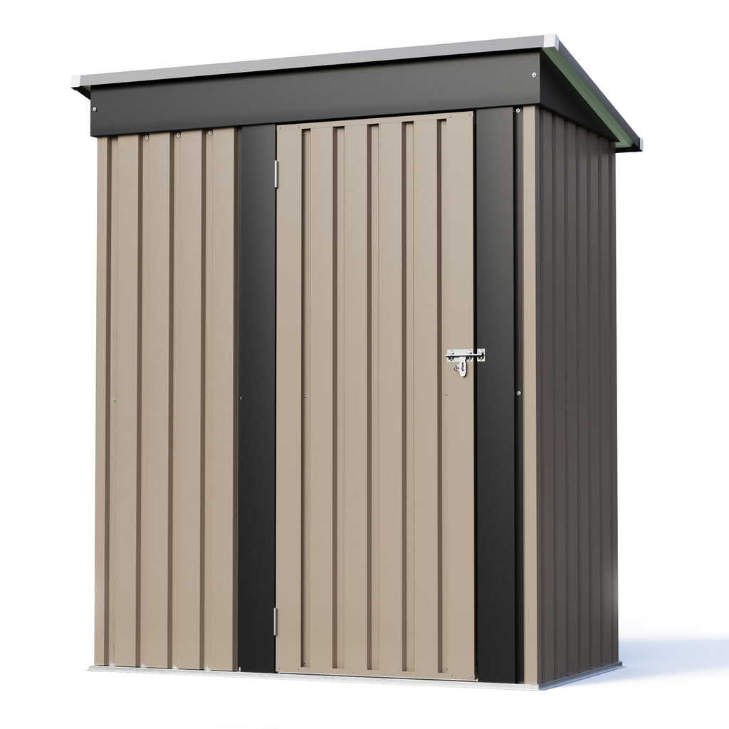 Homall 3' x 5' Mental Outdoor Storage Shed, with Groove Roof and Locka ...