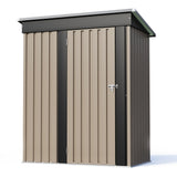 Homall 3' x 5' Mental Outdoor Storage Shed, with Groove Roof and Lockable Door, for Garden and Patio, Brown