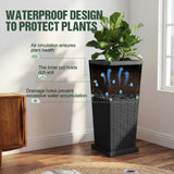 Homall 25" Tall Plastic Planter Set of 2 with Inside Pots, Drainages, for Outdoor and Indoor