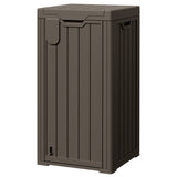 Homall 32 Gallon Outdoor Trash Can, Plastic Garbage Bin with Front Door & Lid, Heavy Duty Waterproof Waste Container for Outdoor