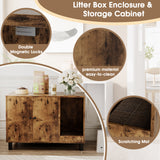 Homall Hidden Cat Litter Box Enclosure with Scratching Mat Multi-Functional Cat Litter Box Wooden Cat Washroom Furniture