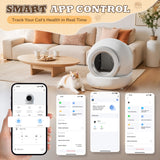 Homall Smart Automatic Self-Cleaning Cat Litter Box – WiFi & App-Enabled, Intelligent Radar Sensing, Includes Liner and Plastic Pad, White