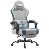 Vyrox Reclining Gaming Chair with Footrest, Massage Lumbar Support, Breathable Technical Fabric, Ergonomic Video Game Chair with Headrest