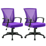 Vyrox Mid-Back Mesh Office Chair Set of 2, Ergonomic Desk Chair with Lumbar Support, Adjustable Swivel Task Chair for Home Office