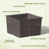 Homall 2-Pack Plastic Planter with Inside Pots, 24" Tall Planter for Indoor Outdoor Use, Rattan pattern Decorative Plastic Pot for Front Porch Containers Patio Deck