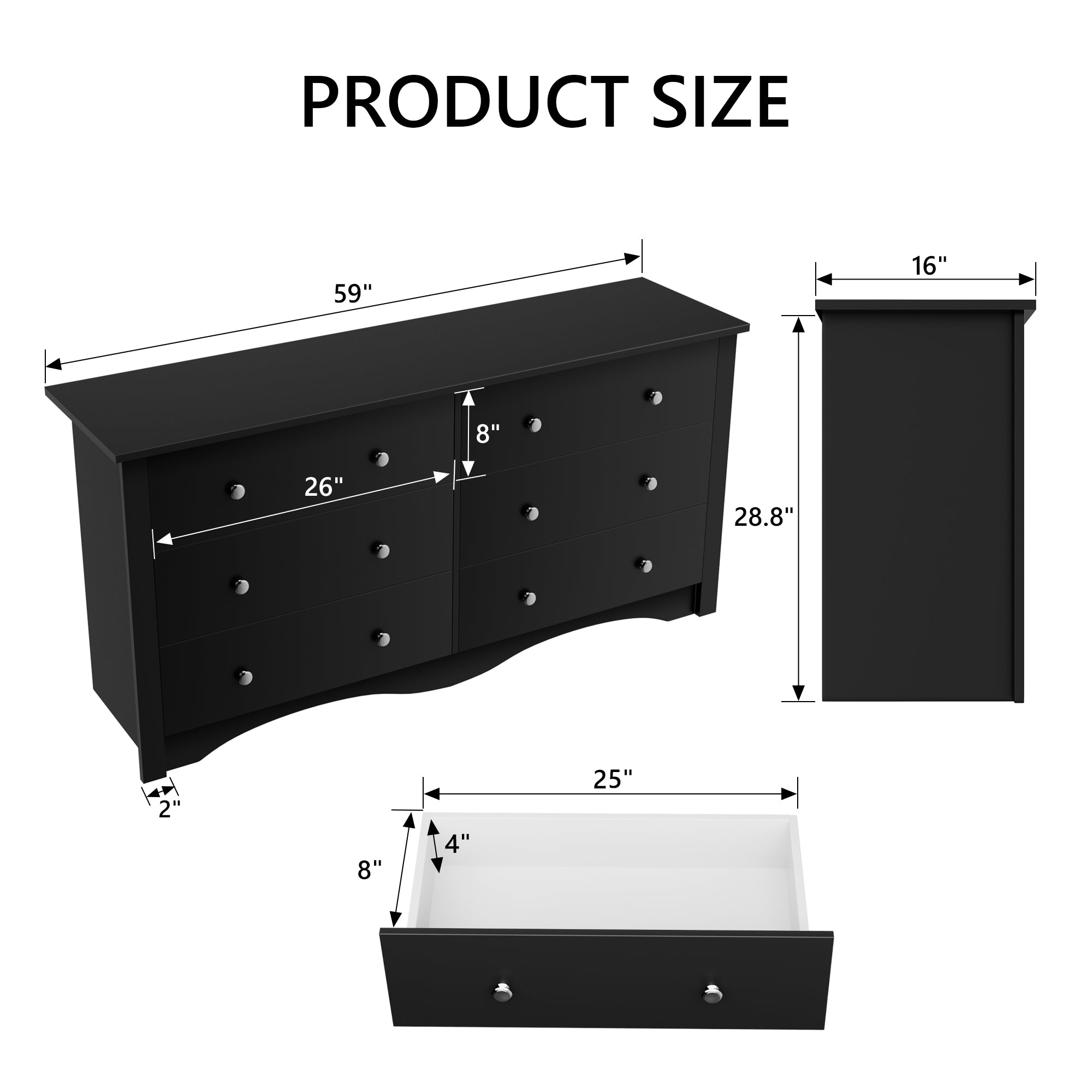 Homall Wood Dresser 6 Drawer Double Tier Dresser, Modern Wood Chest of homalldirect Homall Wood Dresser 6 Drawer Double Tier Dresser, Modern Wood Chest of homalldirect