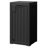 Homall 32 Gallon Outdoor Trash Can, Plastic Garbage Bin with Front Door & Lid, Heavy Duty Waterproof Waste Container for Outdoor