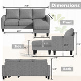 HOMALL Convertible Sectional Sofa Couch, L-Shaped Couch with Reversible Chaise, Modern Linen Fabric Couches for Living Room, Apartment and Small Space